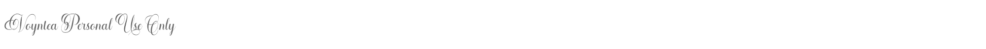 Sample characters Voyntea Font